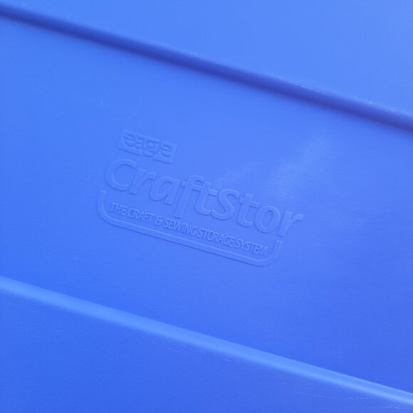 VTG Eagle Craftstor 20” Craft Bin Box Storage Purple Tray Lid 90s USA MADE - Picture 3 of 9